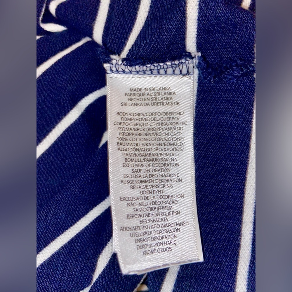 2/40$ Men’s Ralph‎ Lauren white & Navy blue striped knit cotton polo Sz XL - Picture 6 of 11